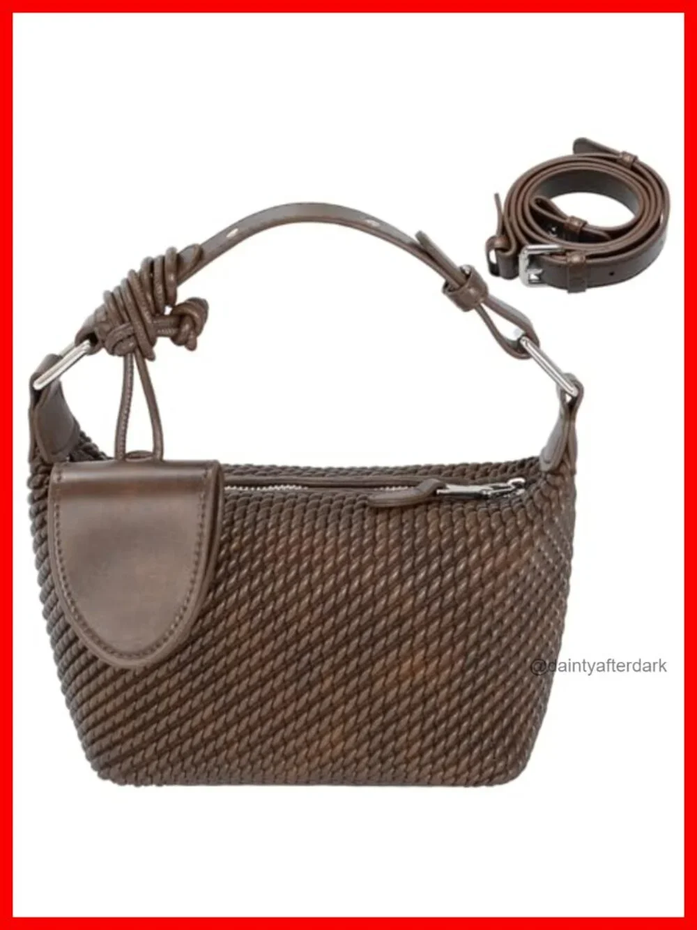 Women's Faux Leather Hobo Crossbody Bag with Adjustable Strap
